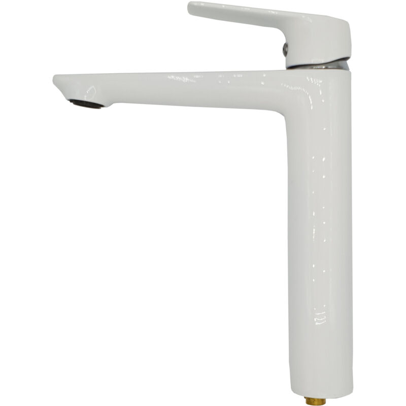 Invena - Robinet Salle De Bain Haut Mitigeur Lavabo Blanc Monocommande Dokos