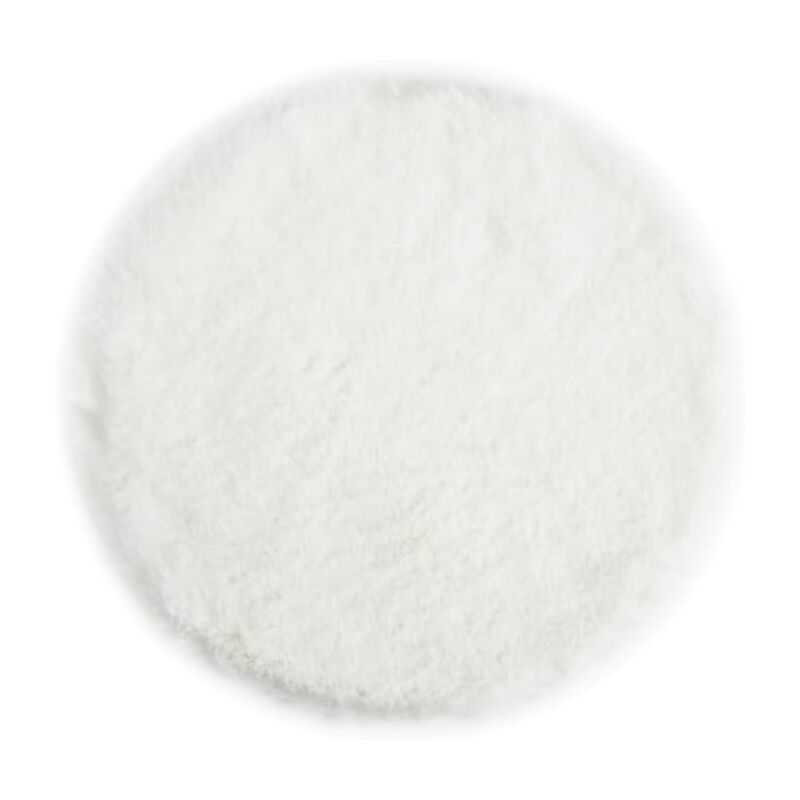 Blanc Coussin de Chaise Rond en Fausse Fourrure Douce et Moelleuse - Décoration de Salon Moderne - 40 x 40 cm