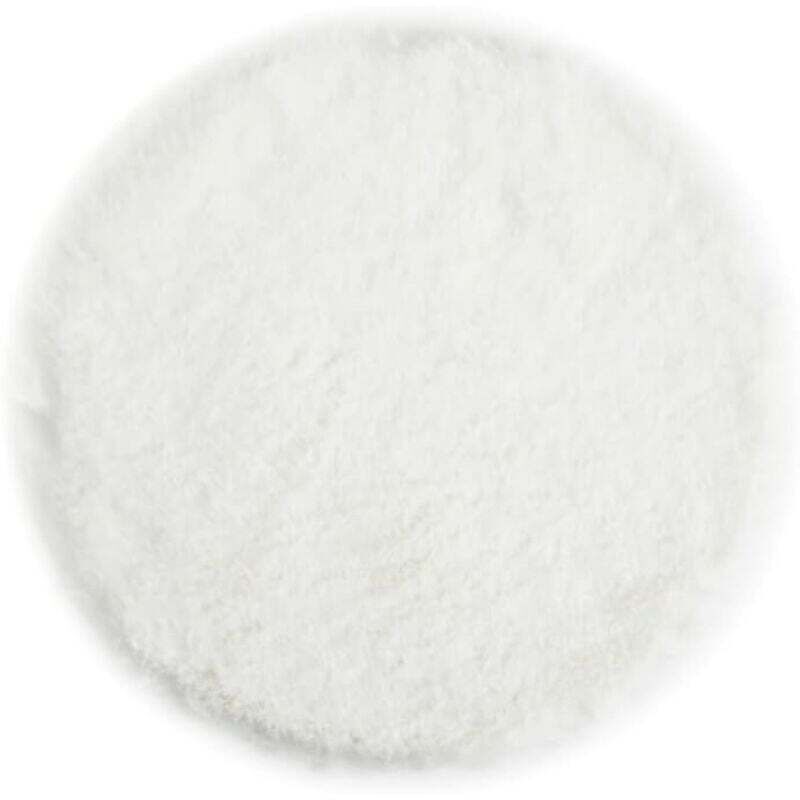 Blanc Coussin de Chaise Rond en Fausse Fourrure Douce et Moelleuse - Décoration de Salon Moderne - 40 x 40 cm
