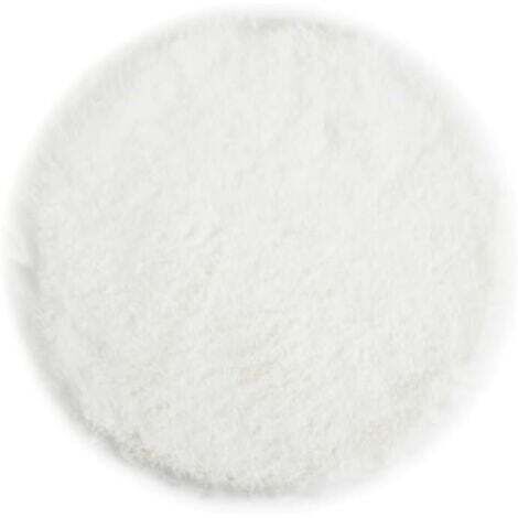 Blanc Coussin de Chaise Rond en Fausse Fourrure Douce et Moelleuse - Décoration de Salon Moderne - 40 x 40 cm