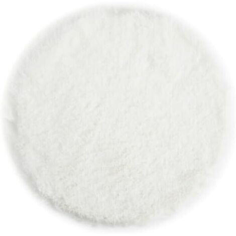 Blanc Coussin de Chaise Rond en Fausse Fourrure Douce et Moelleuse - Décoration de Salon Moderne - 40 x 40 cm