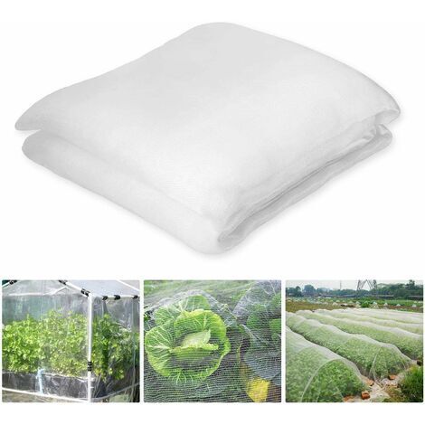 Blanc Filet Anti Insecte Potager 3 x 6 M, Filet Protection Potager, Filet Jardin Convient pour Protection Plantes Fleurs Légumes Fruits
