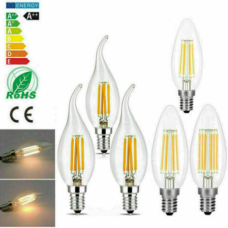 LED Ampoules à filament de bougie Lampe Edison SES JJK BFN 1PC