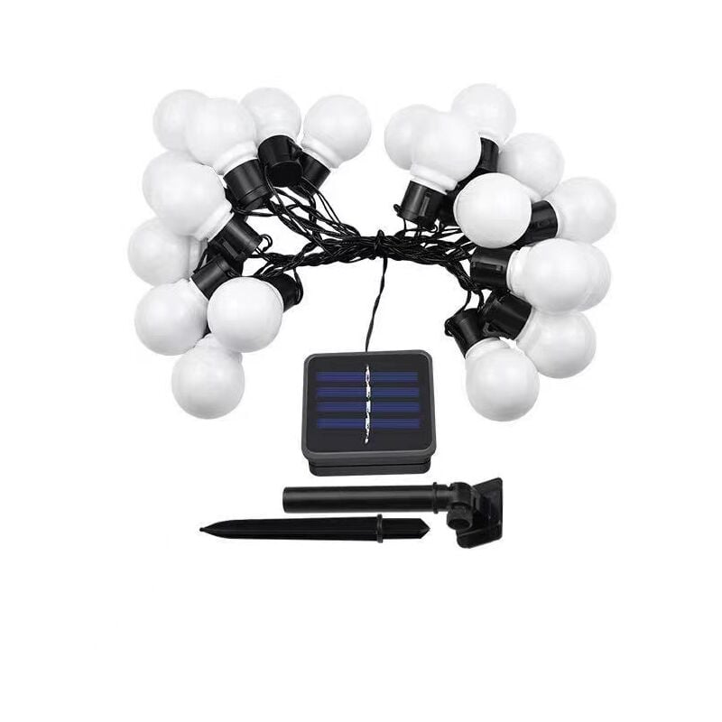 Blanc- Guirlande Electrique Exterieur Bulbes Blancs - Exterieur Decoration Romantique, Chic, Déco pour Jardin et Patio(5M 20 lumières)