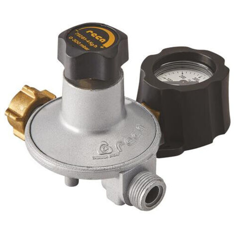 Blanc Habitat – Détendeur gaz basse pression avec manomètre – Débit 4 Kg/h – Pression de sortie 0-300 mbar – Compatible bouteilles propane