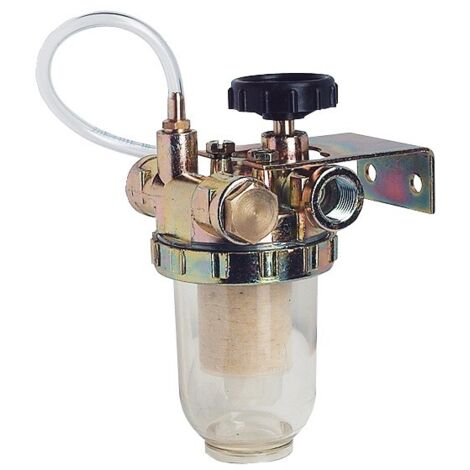 Blanc Habitat – Filtre chauffage central double femelle 12/17 – Avec robinet d'arrêt et clapet de retenue – Élément filtrant à tamis nickelé