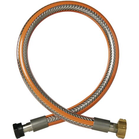 Blanc Habitat – Lyre inox NF haute pression Butane/Propane – 45 cm – Flexible pour utilisation domestique – Durée d'utilisation 20 ans