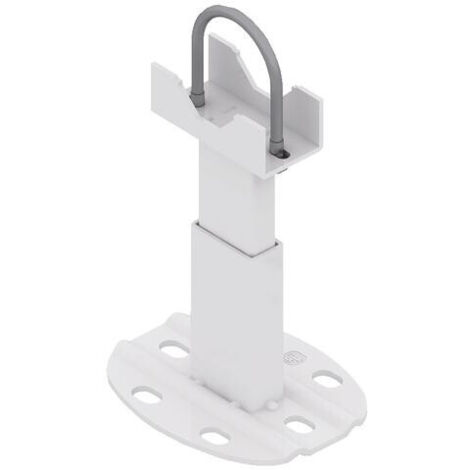 Blanc Habitat – Pied pour radiateur en aluminium blanc RAL 9010 – Hauteur réglable 150 à 205 mm – Platine 100 x 60 mm – Étrier ajustable 41 à 52 mm