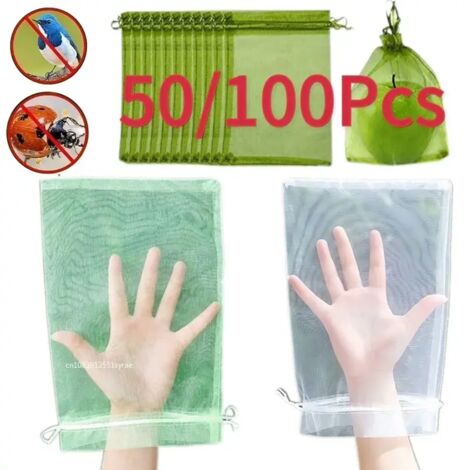 (Blanc - L, 100 pièces) Sacs de protection pour fruits, filets anti-oiseaux pour jardin, filets de protection pour fraises et raisins, filets de protection pour plantes et légumes, outil de jardinage
