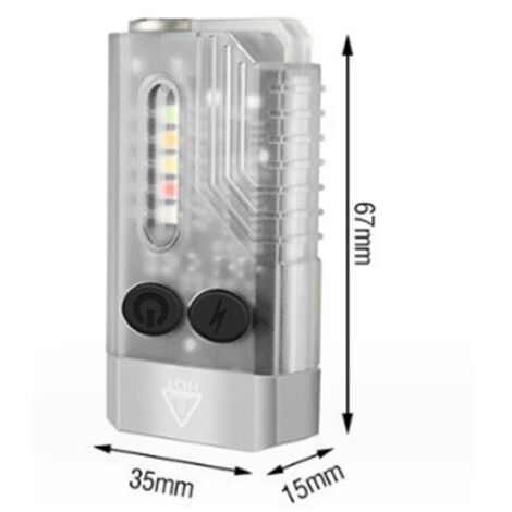 (Blanc) L02 Mini lampe torche 1000 lumens, rechargeable, EDC, 36
