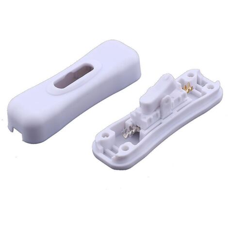 blanc-lampe Interrupteur, 2a/250v Cordon Interrupteur, 2 Ou 3 Curs Interrupteur  Cordon En Ligne Pour Petit Appareil Ou Lampe