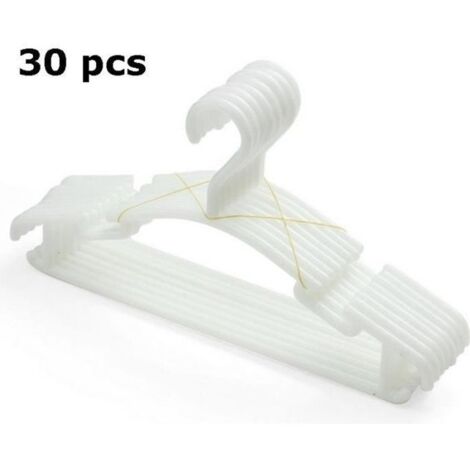 BLANC - Lot de 310 PCS Cintres en Plastique Crochet de Vêtement Pour Bébé ou Enfant 27x15 cm