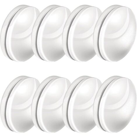 (Blanc, lot de 8) Pompons magnétiques pour rideaux de douche, aimants sans couture recouverts d'une couche de plastique épais pour une fixation optimale contre le vent. Conviennent aux rideaux, nappe