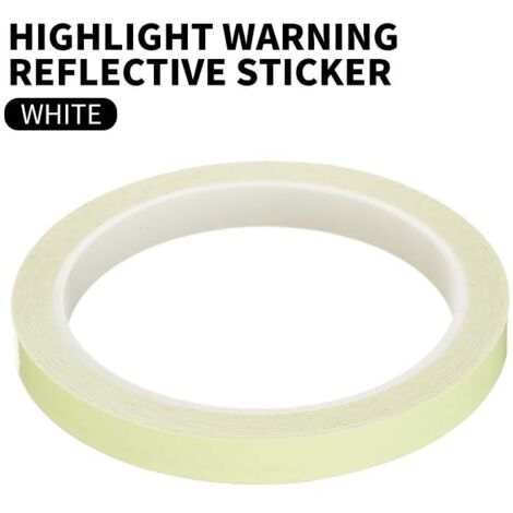 Blanc nocturne brillant Autocollants réfléchissants pour vélos, vélos électriques, casques, voitures phosphorescentes, jantes de vélo, roues décoratives et accessoires de sécurité réfléchissants.