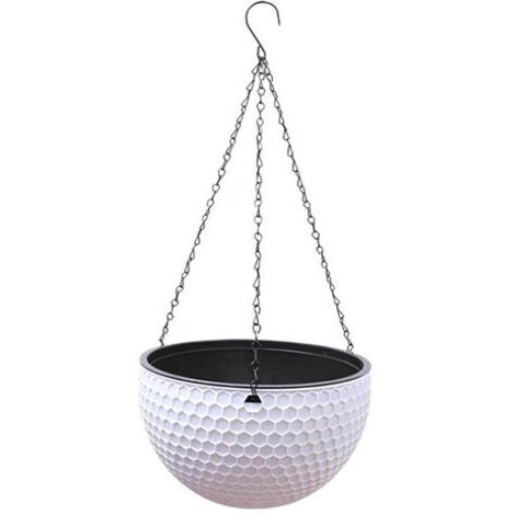 Blanc Panier De Fleurs à Suspendre,Jardinières Suspendues, Pots De Fleurs Suspendus, avec Trous De Drainage Et Bouchons, pour Intérieur Extérieur