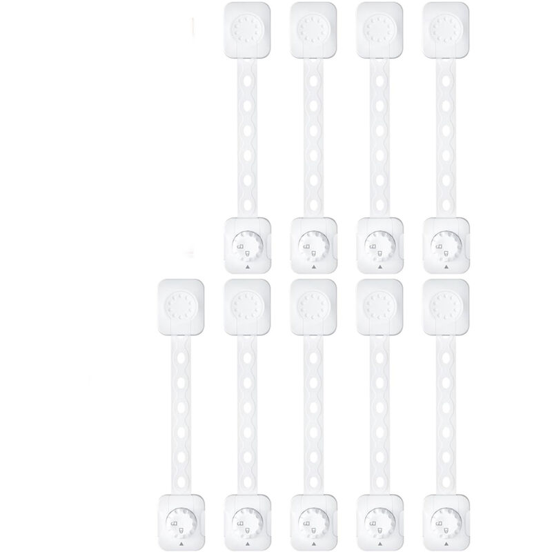 Linghhang - Blanc, pas d'outil nécessaire)Bébé de sécurité Verrouillage, Lot de 9 Bloque tiroir securite Enfant/Bébé, pour Tiroir, FoursToilettes,