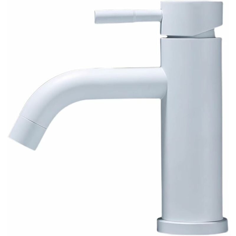 Ahlsen - Blanc Peinture En Acier Inoxydable Robinets Salle De Bains Mélangeur Bassin Évier Robinet