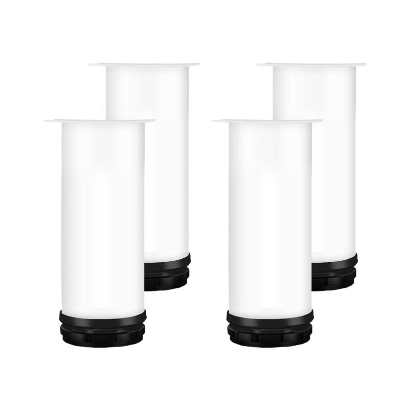 Serbia - Blanc) Pied de meuble réglable 20CM, 4PCS pied de table réglable en hauteur pied de meuble en métal acier inoxydable pied de table pied de