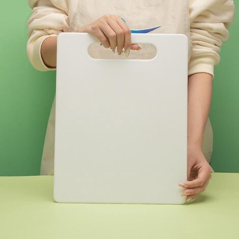 (blanc) Planche Dcouper Utilitaire En Plastique 35 X 27 X 0,6 Cm Avec Poignes, Sans Danger Pour Les Aliments, Sans Bpa, Passe Au Lave-vaisselle,
