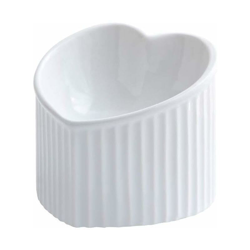 Fei Yu - Blanc Porte-gamelle Surélevée Gamelle incliné pour Chien et Chat Céramique