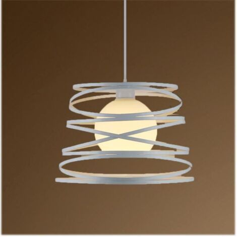 Blanc Rétro Industriel Lustre Edison Simplicité Vintage E27 Douille Plafonnier Suspension Cage en forme de Ressort