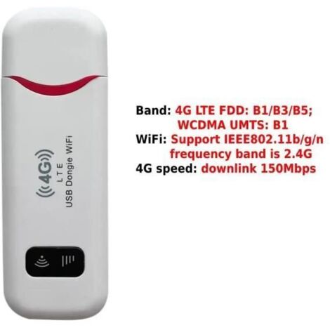 blanc rouge - Clé Modem USB sans fil 4G LTE 150Mbps, Dongle pour Modem Mobile à large bande, carte Sim, route