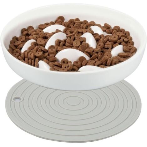 (Blanc, Vert)Gamelle Anti Glouton  Céramique - Design Surélevé - Pour Chats et Petits Chiens - Asymétrique