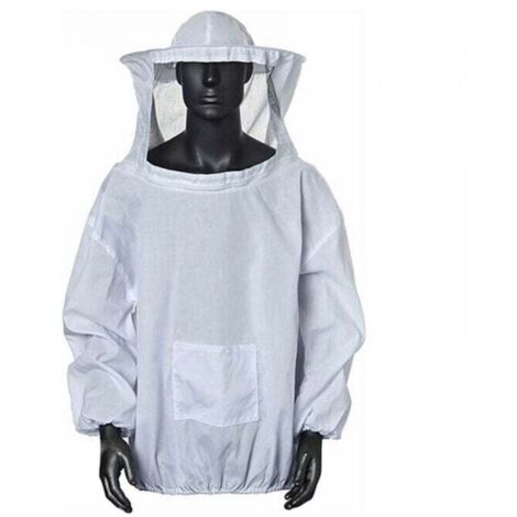 (Blanc) Veste d'apiculteur Veste d'apiculteur avec chapeau Vêtements d'apiculteur professionnel Apiculteur Apiculteur professionnel Chapeau de protection contre les abeilles