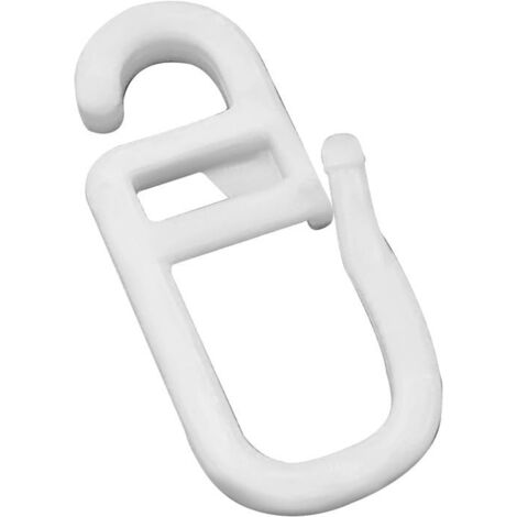 (Blanc)150pcs Crochets de Rideau,Crochets de Rideau en Plastique Crochets de Rail de Rideau Transparents pour Anneau de Rideau de