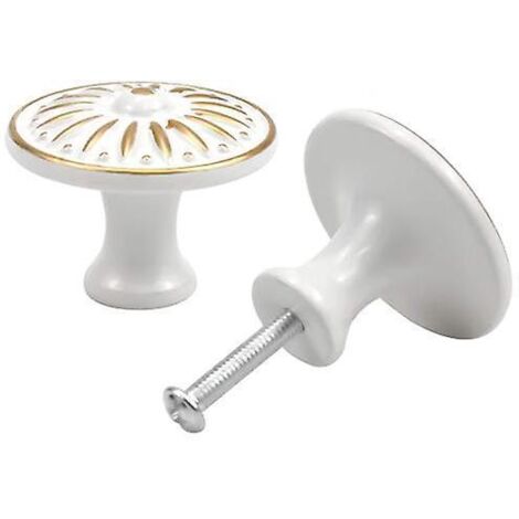 (blanc)1pcs Vintage Tiroir De Porte Poigne, 35mm Bouton De Meubles, Rond Boutons De Tiroir, Laiton Boutons De Porte, Poignes De Meuble Pour Placar
