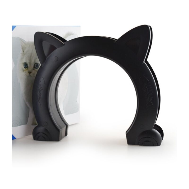 (noir，22.5275.5cm)Porte pour chat, grande chatière, chatière en plastique ABS, chatière pour porte intérieure en PVC à noyau creux ou porte