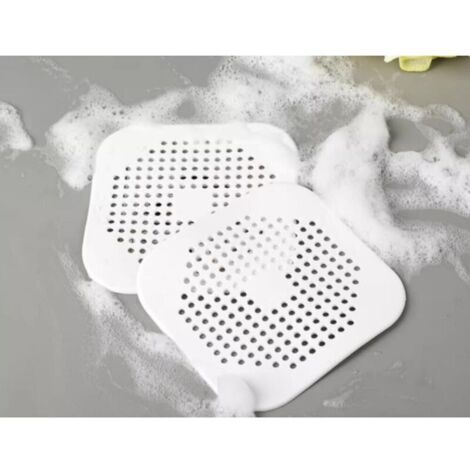 Blanc,2Pcs Protection de Drain de Silicone, Filtre Evier de Cuisine avec Ventouse, Filtre de Couverture de Drain de Baignoire, Filtre D'éVier de Cuisine Et Salle de Bain