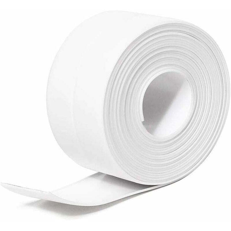 Blanc, 3,8 cm x 3,2 m) Bande d'étanchéité en silicone pour salle de bain, bande d'étanchéité en pe auto-adhésive imperméable pour baignoire, douche,