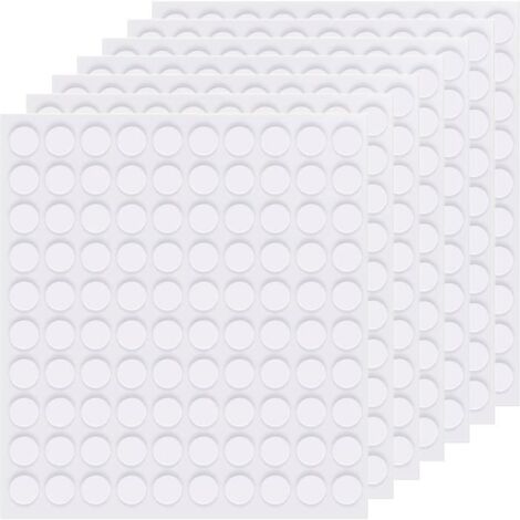 (Blanc)700 Pièces Ruban Double Face Transparent Rond Points Adhésifs Autocollant Adhésif (10Mm) Amovible Multi-Usages Sans Trace Pou[R233]