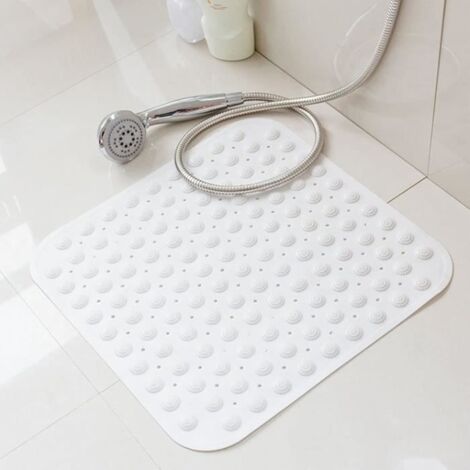 (BLANC)80x80CM Tapis de Bain carré Extra-Large Tapis de Douche,VIPITH Anti-dérapant pour Massage du Massage Ventouses Tapis de , Blanc