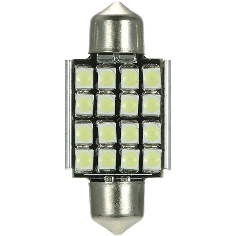 

Asupermall - Blanca 12V 36mm 16 SMD 3528 del interior del coche luz de boveda del adorno del LED de los bulbos de lampara