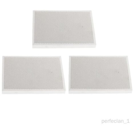 (Blanc)Brique réfractaire 3 pièces - Céramique - 13,6x9,7x1,2 cm - Blanc
