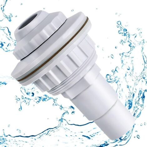 (blanc)Buse d'entrée de piscine, buse d'entrée pour piscines à parois en acier, buse de retour avec tête pivotante, arroseur de piscine, raccord de tuyau 32 mm/38 mm, accessoire de piscine