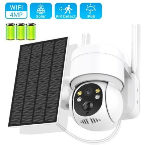 (Blanc)Caméra de Surveillance Extérieur Batterie Solaire sans Fil , Caméra Sécurité 4MP -Etanche IP65