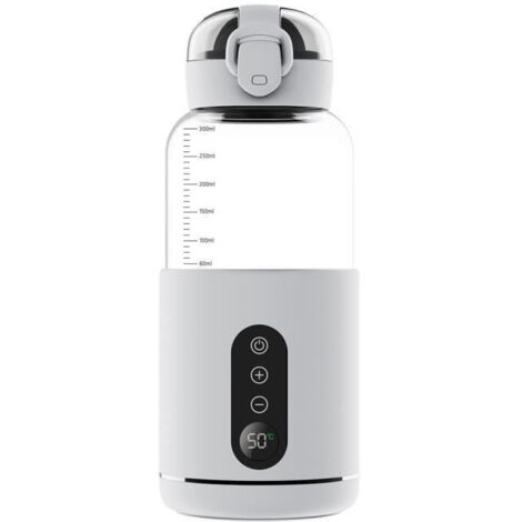 (Blanc)Chauffe-biberon, sans fil et portable, température réglable, adapté aux voyages, extérieur, voiture, avion - Blanc (300 ml)