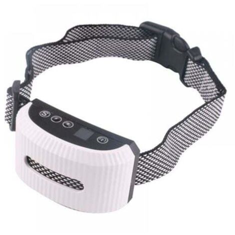 (Blanc）Collier Anti Aboiement pour Chiens, Collier Automatique avec 7 Niveaux de Sensibilité
