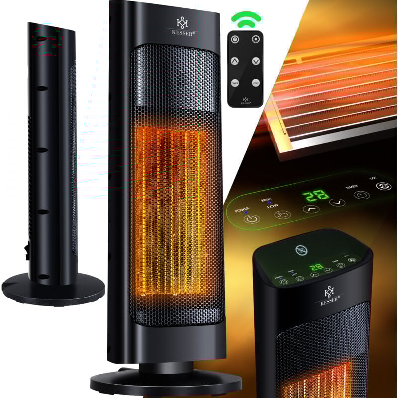 Radiateur soufflant avec télécommande, économe en énergie, silencieux, 2000W, céramique, chauffage par rayonnement, chauffage d'appoint 15-30°C