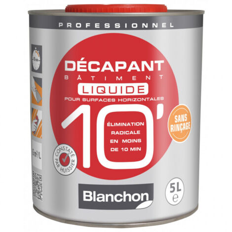 Blanchon – Décapant bâtiment liquide 5L – Élimine anciennes finitions en 10 minutes – Pour bois, métal, verre et béton – Sans rinçage