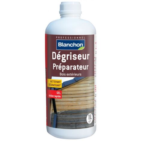Blanchon – Dégriseur bois extérieur 1L – Gel nettoyant à l'acide oxalique – Éclaircit sans décolorer – Pour bardages et terrasses