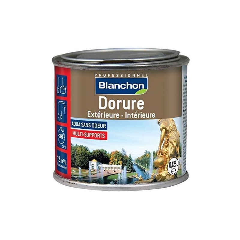 Peinture métallisée Blanchon Dorure Extérieure-Intérieure or riche 0,125l pour multi-supports