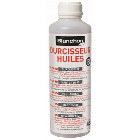 Blanchon – Durcisseur pour huiles solvantées 0,5 L – Transparent – Convient pour Solid'Oil, huile pour parquet et huile-cire