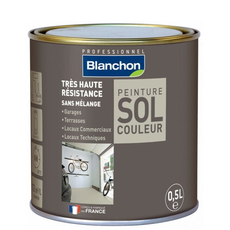 Peinture polyuréthane sol couleur Blanchon 0.5L très haute résistance et sans mélange