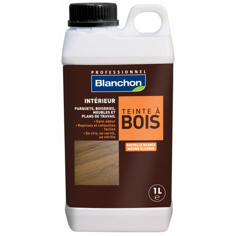 Blanchon – Teinte à bois gris lin 1L – Aqua-polyuréthane sans odeur – Rendement 15 m²/L/couche – Pour parquets et boiseries