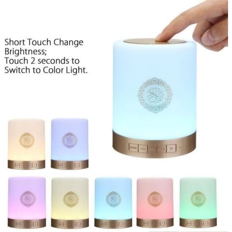 (blanc)Lampe Haut-parleur Enceinte Islamique Azan/Musulman - Coran Quran Touch - Blanc - Batterie 10h