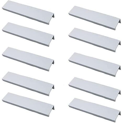 (blanc)lot De 10 Poigne Noir Poigne De Meuble Noir- Poigne Invisible Poignee De Meuble Cuisine Noir Poigne Meuble Noir Mat En Alliage D'aluminium
